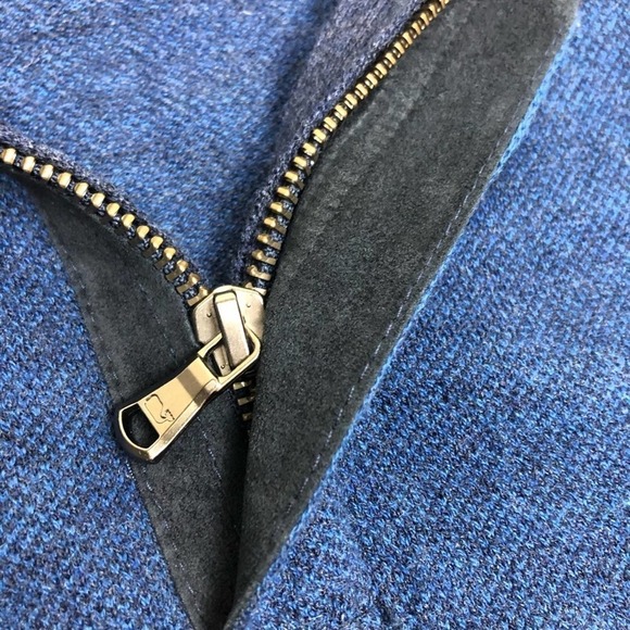 Vineyard Vines Birdseye Mock 1/4-Zip Navy Blue Knit Pullover Sweater Size XS - Picture 4 of 6